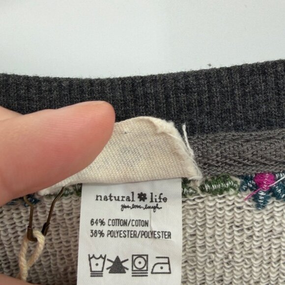 Natural Life Women's Be the Change Split Side Sweatshirt - Gray - L/XL - NWT - Picture 5 of 9